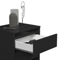 Mesa De Cabeceira 3 Gavetas Com Pés Palito Woon Preto - 3