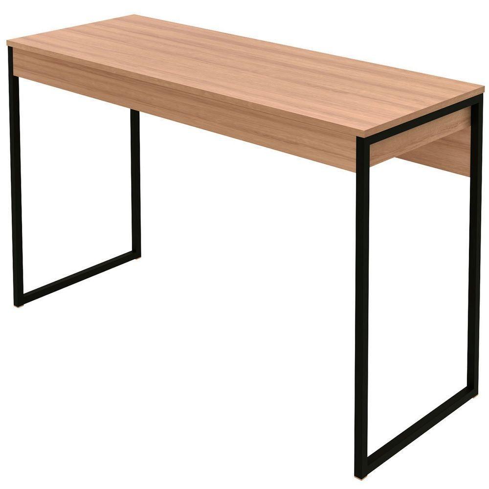 Mesa Para Escritório Escrivaninha Estilo Industrial Amêndoa/preto - 6