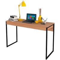 Mesa Para Escritório Escrivaninha Estilo Industrial Amêndoa/preto - 1
