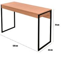 Mesa Para Escritório Escrivaninha Estilo Industrial Amêndoa/preto - 2