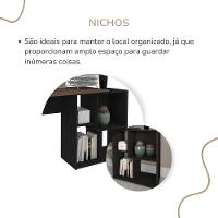 Mesa Escrivaninha Em L Com Nichos Duran Ipê/preto