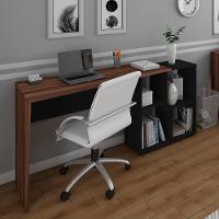 Mesa Escrivaninha Em L Com Nichos Duran Ipê/preto - 8