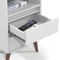 Mesa De Cabeceira 2 Gavetas Com Nicho Aroma Branco - 2