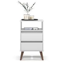 Mesa De Cabeceira 2 Gavetas Com Nicho Aroma Branco - 5