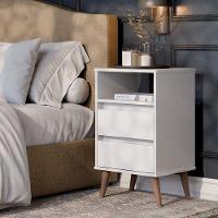 Mesa De Cabeceira 2 Gavetas Com Nicho Aroma Branco - 6