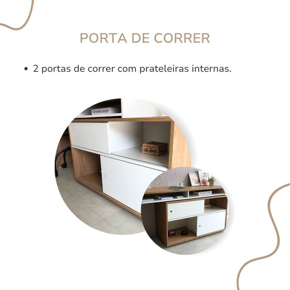 Mesa Escrivaninha 2 Portas De Correr Em L Alex Olmo/branco - 5