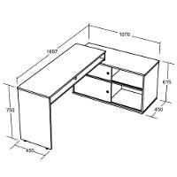 Mesa Escrivaninha 2 Portas De Correr Em L Alex Olmo/branco