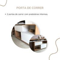 Mesa Escrivaninha 2 Portas De Correr Em L Alex Olmo/branco - 5