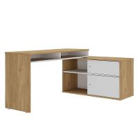 Mesa Escrivaninha 2 Portas De Correr Em L Alex Olmo/branco - 9