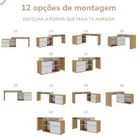 Mesa Escrivaninha 2 Portas De Correr Em L Alex Olmo/branco - 10