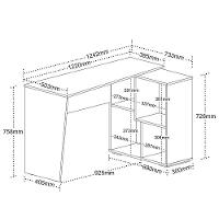 Mesa Escrivaninha Em L Com Nichos Duran Carvalho/branco - 3