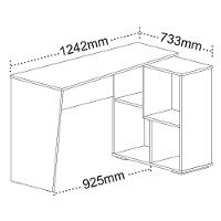 Mesa Escrivaninha Em L Com Nichos Duran Carvalho/branco