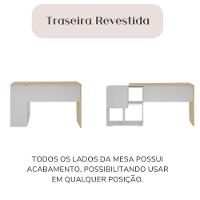 Mesa Escrivaninha Em L Com Nichos Duran Carvalho/branco - 8