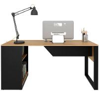 Mesa Para Escritório Com Armário Lateral 160 Cm Amêndoa/preto - 8