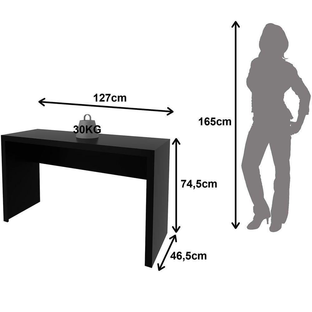 Mesa Para Escritório Escrivaninha 127 Cm Preto - 4