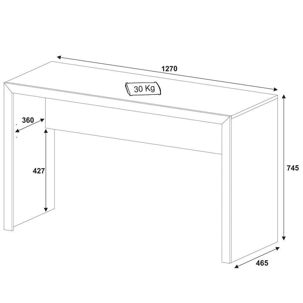 Mesa Para Escritório Escrivaninha 127 Cm Preto - 5