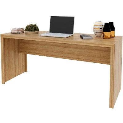 Mesa para Escritório Escrivaninha Retangular 163 cm Amêndoa MDF Moderno