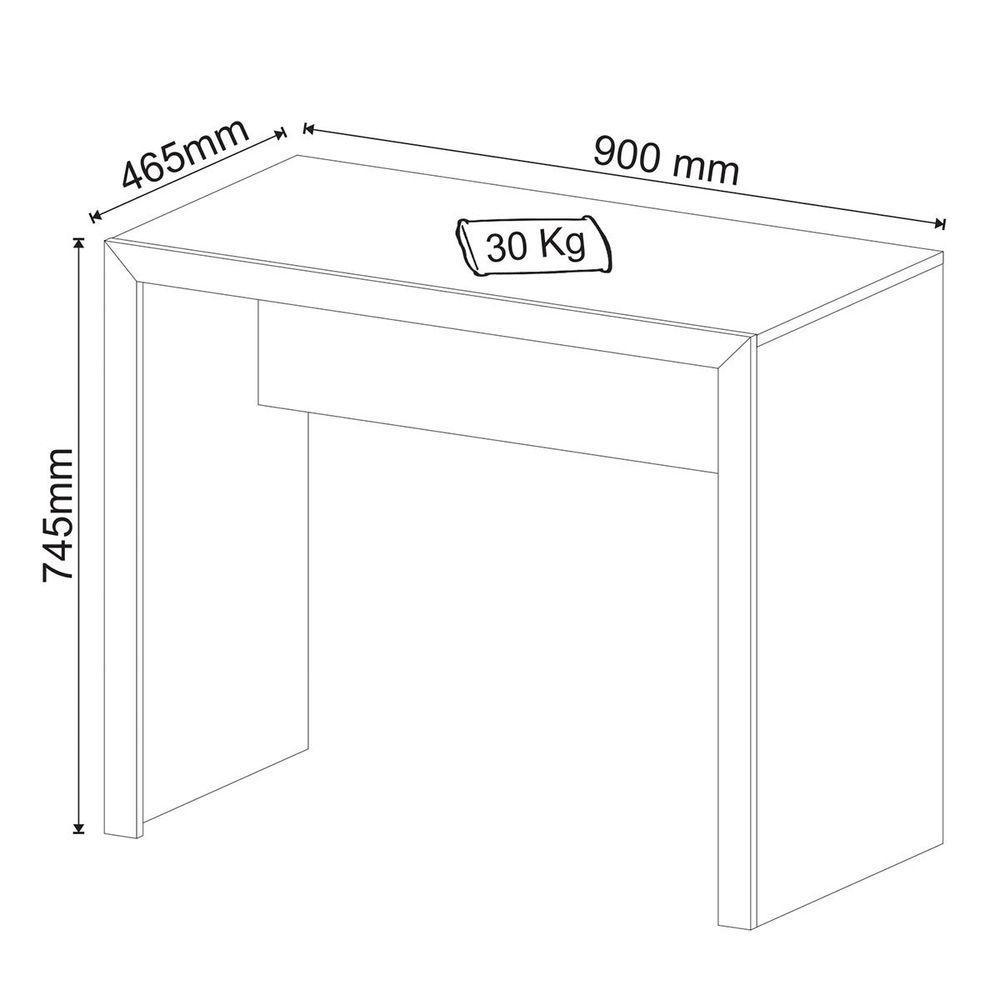 Mesa Para Escritório Escrivaninha 90 Cm Amêndoa - 3