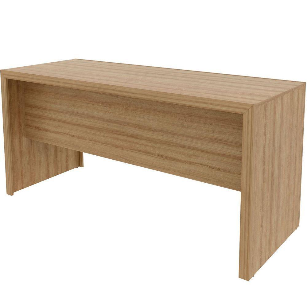Mesa Para Escritório Reversível 155 Cm 3 Gavetas Amêndoa - 8