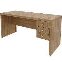 Mesa Para Escritório Reversível 155 Cm 3 Gavetas Amêndoa - 1