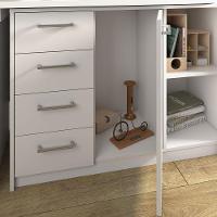 Escrivaninha Em L Com 4 Gavetas 1 Porta E Nicho London Branco - 10