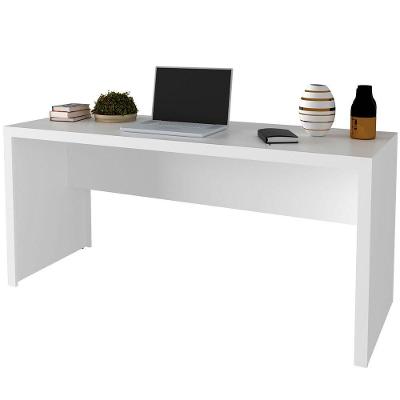 Mesa para Escritório Retangular Escrivaninha 163 cm Branco em MDF Design Moderno