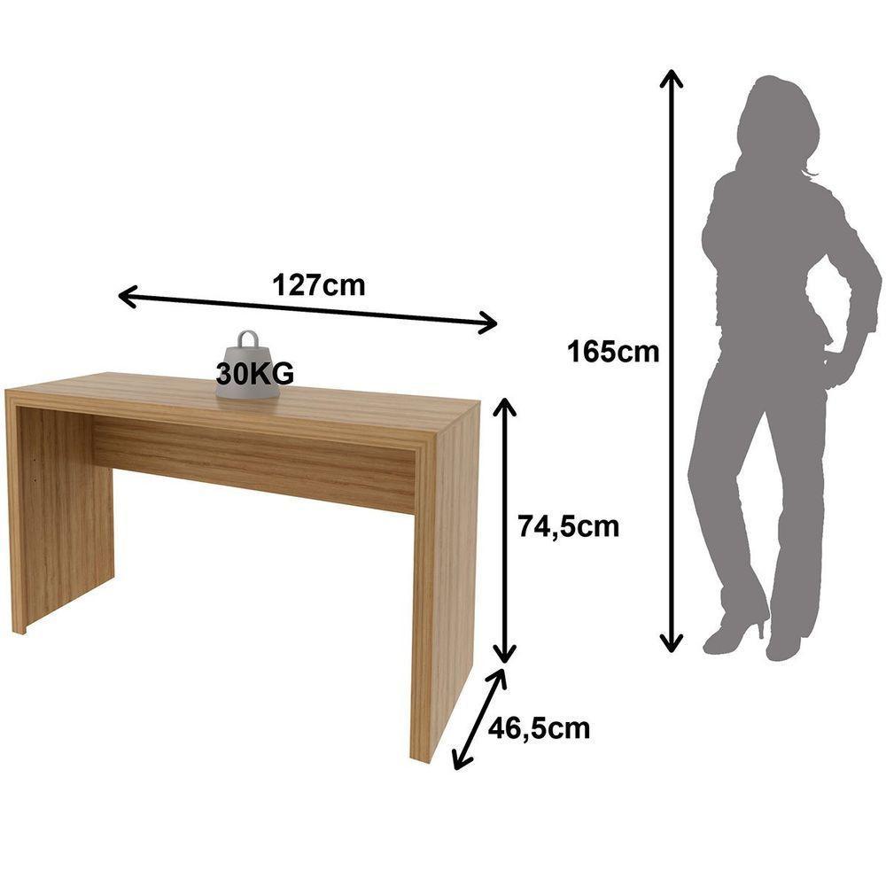 Mesa Para Escritório Escrivaninha 127 Cm Amêndoa - 4