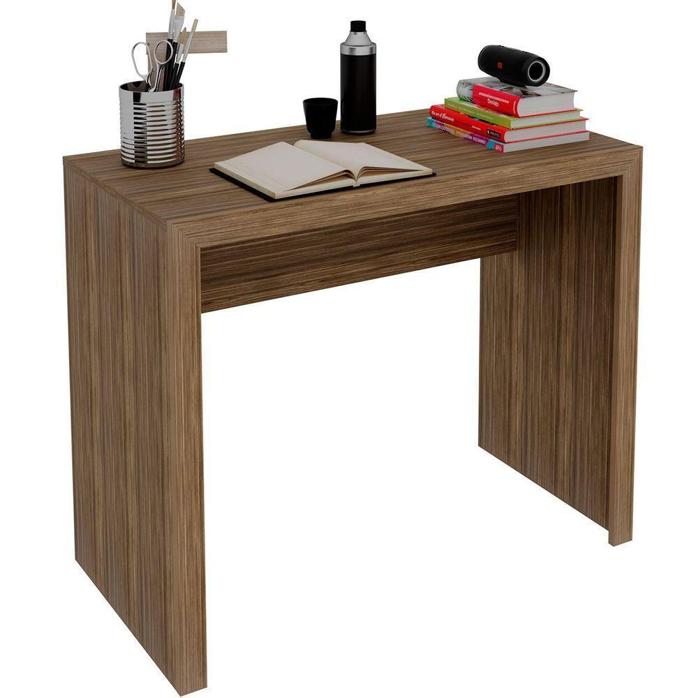 Mesa Para Escritório Escrivaninha 90 Cm Nogal - 1