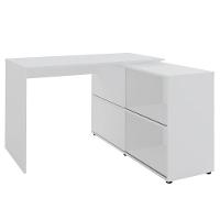 Mesa Escrivaninha Em L Com 2 Portas E 4 Nichos Marle Branco - 1