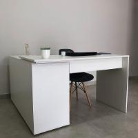 Mesa Escrivaninha Em L Com 2 Portas E 4 Nichos Marle Branco - 7