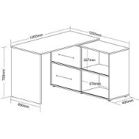 Mesa Escrivaninha Em L Com 2 Portas E 4 Nichos Marle Branco - 8