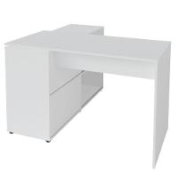 Mesa Escrivaninha Em L Com 2 Portas E 4 Nichos Marle Branco - 9