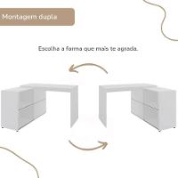 Mesa Escrivaninha Em L Com 2 Portas E 4 Nichos Marle Branco - 10