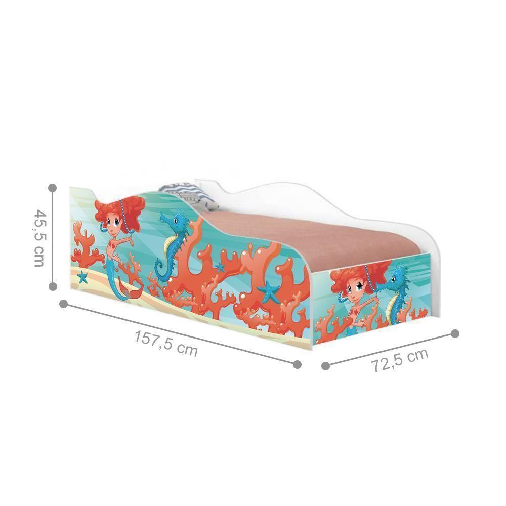 Mini Cama Fun Sereia Menina Infantil Com Colchão - 2