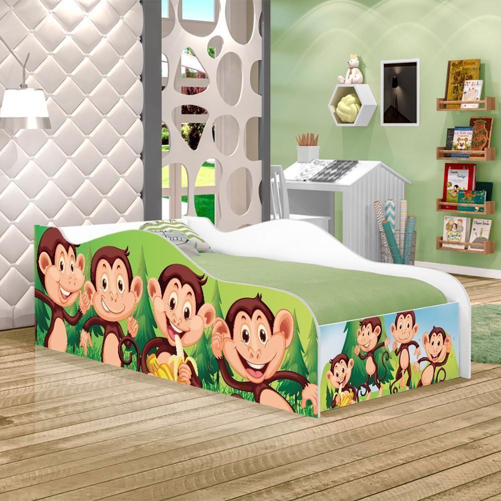Mini Cama Fun Macacos Infantil Com Colchão - 1