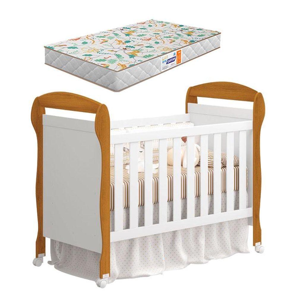 Berço Americano Danny Branco Acetinado Savana Com Colchão Gazin - Reller - 1