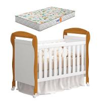 Berço Americano Danny Branco Acetinado Savana Com Colchão Gazin - Reller - 1