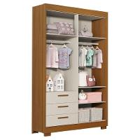 Quarto De Bebê Zaki E Berço Americano Evolution 4 Em 1 Areia Acetinado Savana Com Colchão Ortobom - Reller - 1