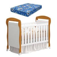 Berço Americano Danny Branco Acetinado Savana Com Colchão Ortobom - Reller - 1