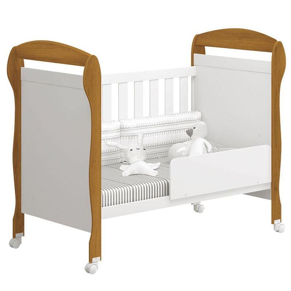 Berço Americano Danny E Cômoda Infantil Zaki Branco Acetinado Savana Com Colchão Ortobom - Reller - 3