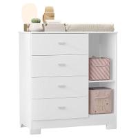 Quarto De Bebê New Katatau Branco Acetinado Com Colchão Ortobom - Reller
