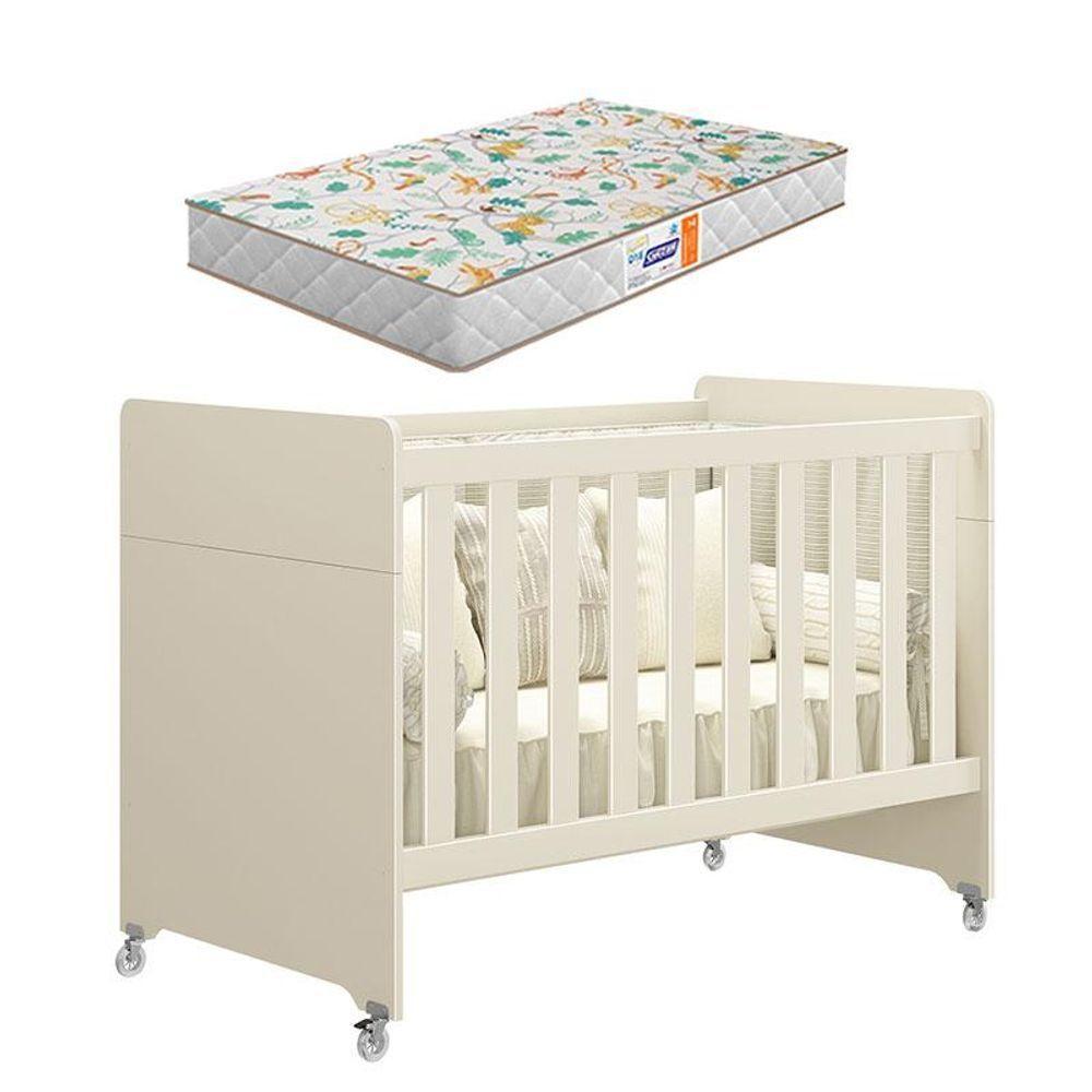 Berço Americano Evolution 4 Em 1 Areia Acetinado Com Colchão Gazin - Reller - 1