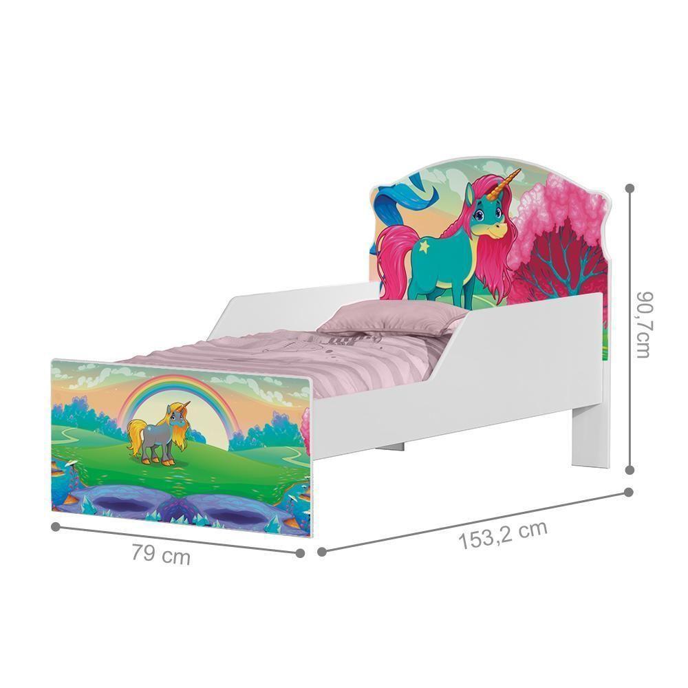 Mini Cama Unicórnio Feliz Com Colchão - 2