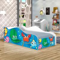 Mini Cama Fun Fundo Do Mar Peixes Infantil Com Colchão - 1