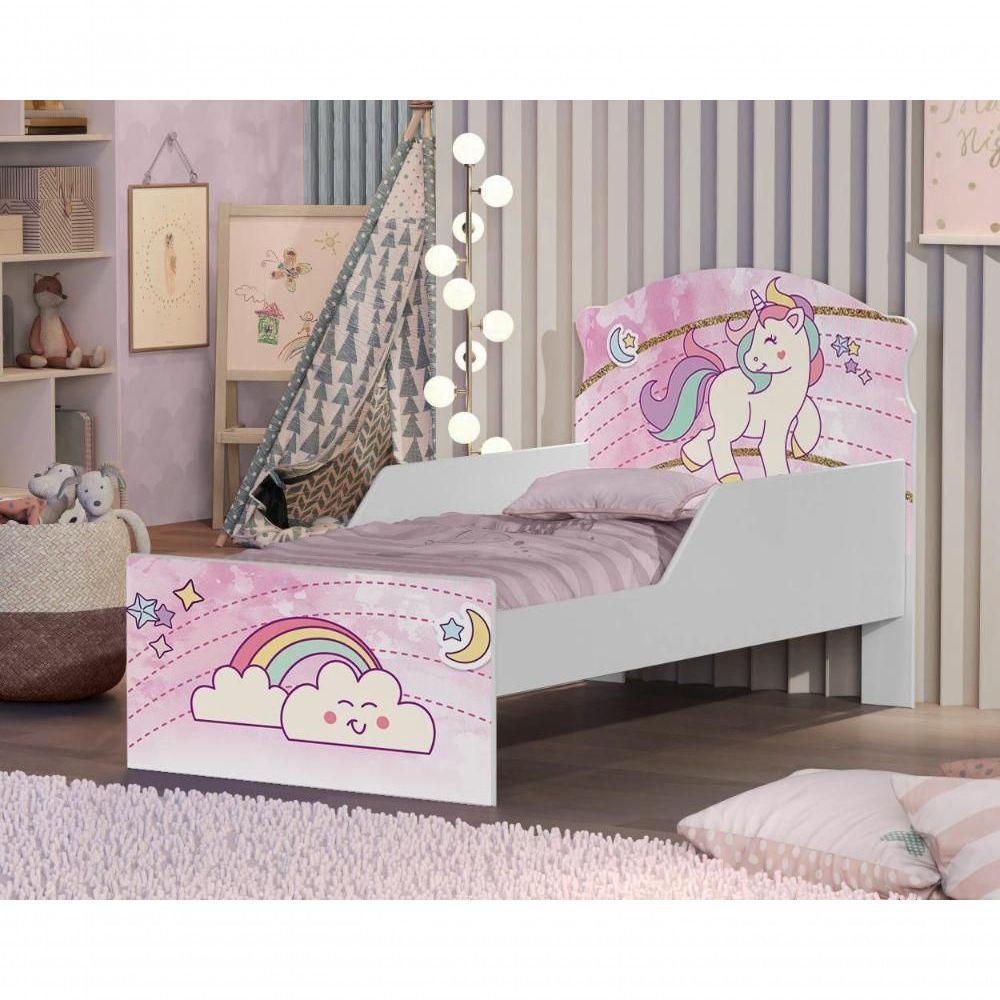 Mini Cama Unicónio Rosa Com Colchão - 4