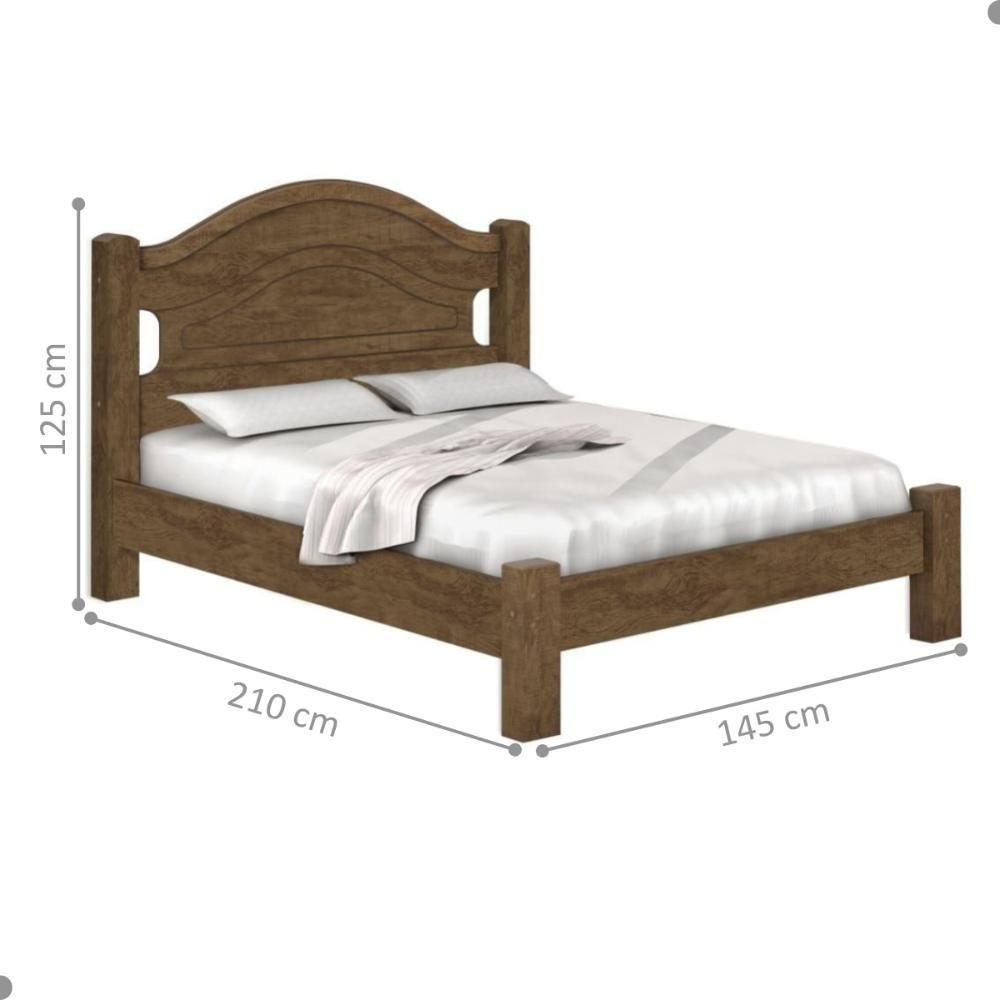 Cama Casal Mesquita Com Cabeceira Castanho Fosco - 2