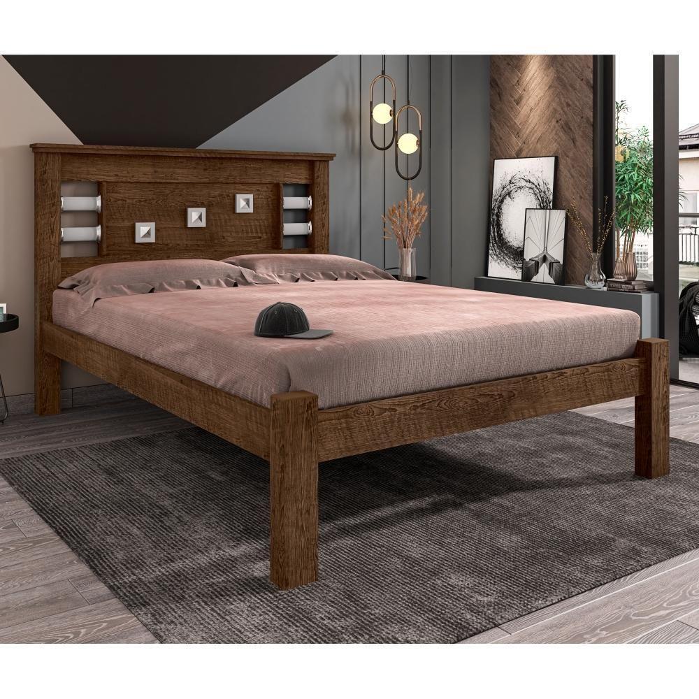Cama Casal Com Cabeceira Vaius Malbec Off White - 2