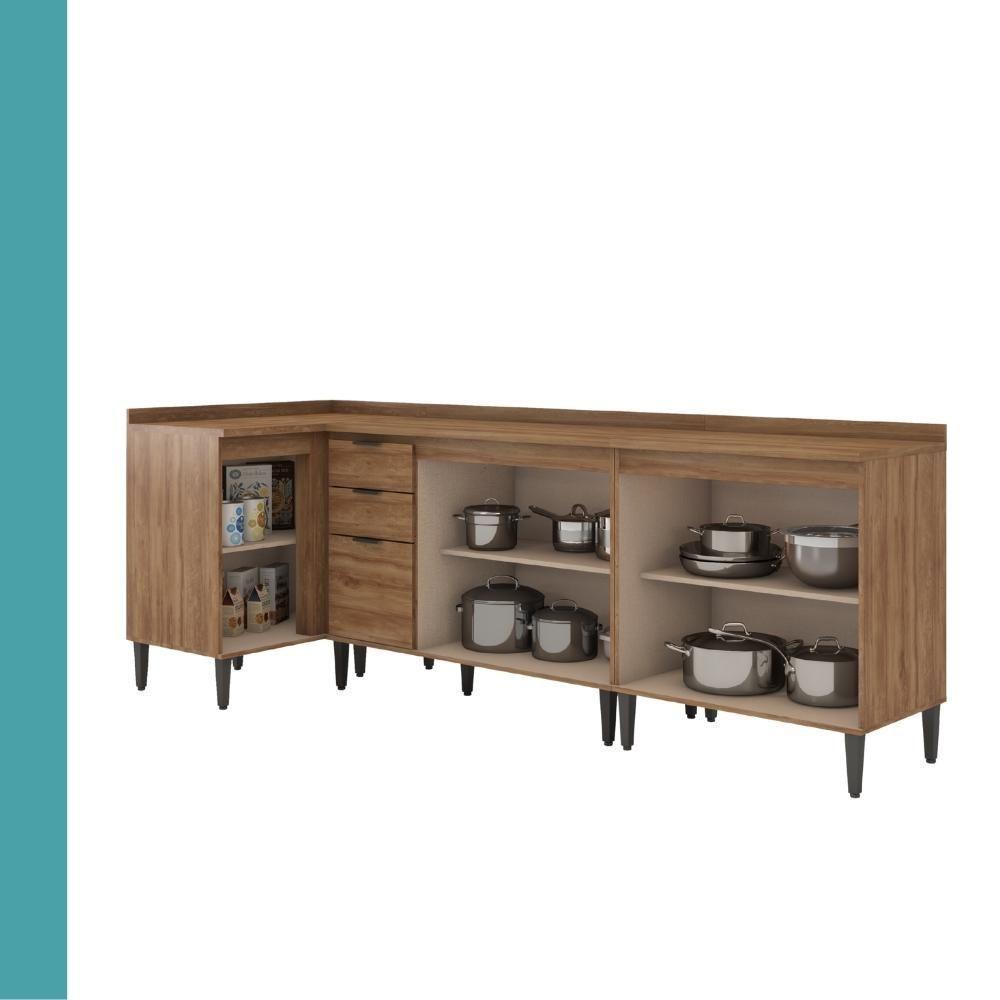 Conjunto Balcões Miami Coast Carraro Freijó - 5