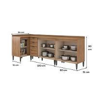 Conjunto Balcões Miami Coast Carraro Freijó - 3