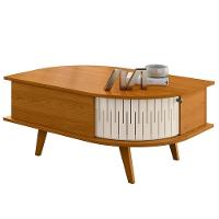 Mesa De Centro 2 Portas 90 Cm Indianapolis Madetec Cinamomo Off White - 1